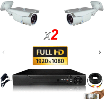 Kit Vidéosurveillance 2 Caméras Tubes PRO FULL AHD 1080P SONY 2.4 MP MARRAKECH